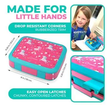 Unicorn Bento Lunch Box for Girls with 5 Sections