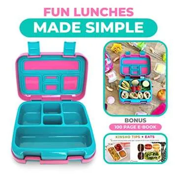 Unicorn Bento Lunch Box for Girls with 5 Sections