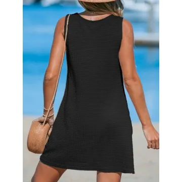 CUPSHE Women's Summer Tank Dress in Black Medium