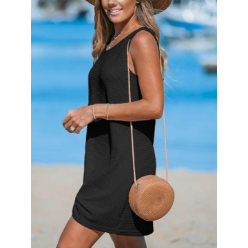 CUPSHE Women's Summer Tank Dress in Black Medium