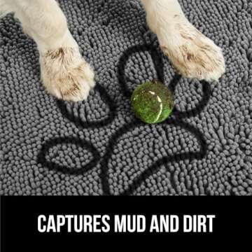 Gorilla Grip Ultra Absorbent Grippy Doormat for Muddy Dog Paws, 36x24 Machine Washable Soak Stopper Rugs Cleaner Floors, Bed Mat for Dirty Dogs, Indoor Entrance Door Rug Pet Bed Mats Gray