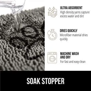 Gorilla Grip Soak Stopper Doormat for Muddy Paws 36x24