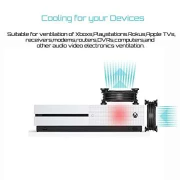 upHere USB Computer Fan Black,Dual 120mm Fan,Silent Fan for Computer Cases Computer Cabinet PlayStation Xbox Cooling,U1203