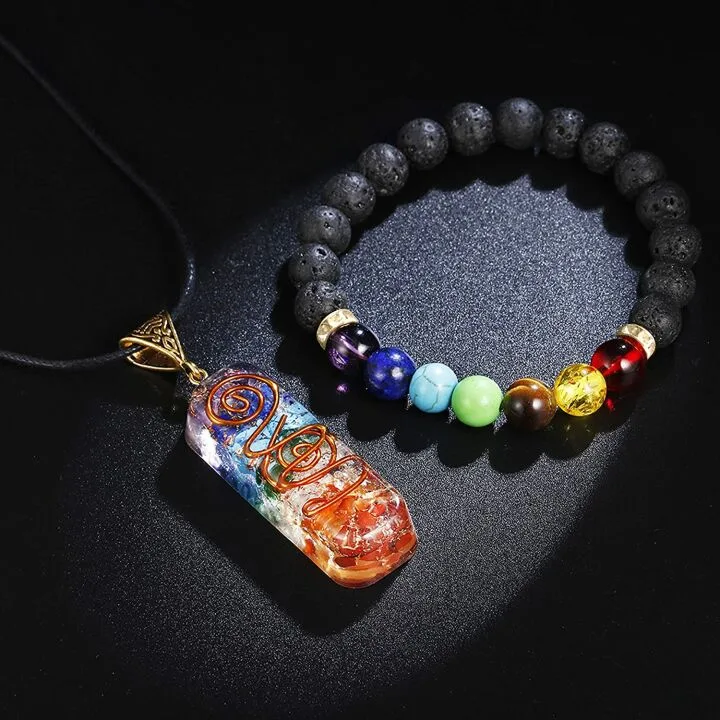 7 Chakra Healing Necklace & Bracelet Set for Everyone