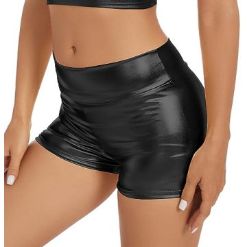 Gatielzana Women's Metallic Rave Booty Shorts for Festivals