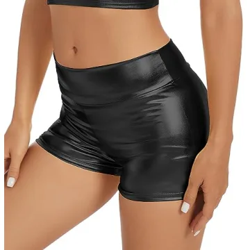 Gatielzana Women's Metallic Rave Booty Shorts for Festivals