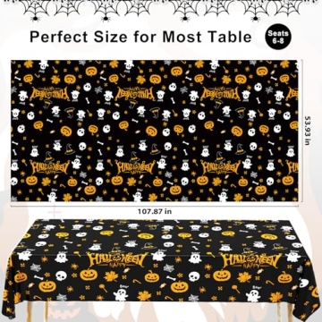 Tbsone Halloween Tablecloths - 3 Pack for Festive Decor