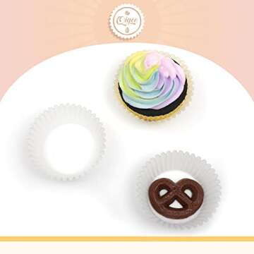qiqee 1000pcs White Cupcake Liners Muffin Linner No Smell, Food Grade Baking Cups（Standard Size）