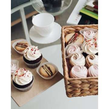qiqee 1000pcs White Cupcake Liners Muffin Linner No Smell, Food Grade Baking Cups（Standard Size）