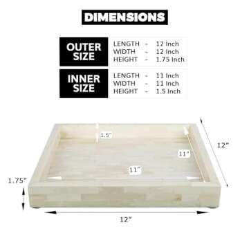 Handicrafts Home Classic Pattern Inspired Decorative Trays 12x12 - Chic White Centerpiece, Versatile...