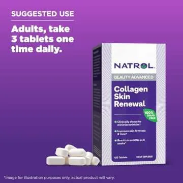Natrol Collagen Skin Renewal, Dietary Supplement for Beauty Advanced, 120 Tablets, Up to a 40 Day Supply