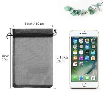 Black Organza Gift Bags - 100pcs for Stylish Gifting