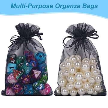 Black Organza Gift Bags - 100pcs for Stylish Gifting