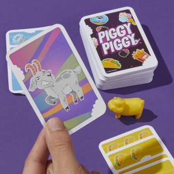 Piggy Piggy Card Game | Fun Family Games for Kids, Teens, and Adults | Ages 7 and Up | 2 to 6 Players I 20 Mins. Average | Quick-Playing Travel Games