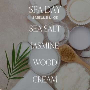 Sweet Water Decor Spa Day Reed Diffuser Set - Sea Salt, Jasmine, Wood, and Cream Scented Diffuser - ...