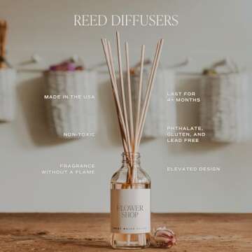 Sweet Water Decor Spa Day Reed Diffuser Set - Sea Salt, Jasmine, Wood, and Cream Scented Diffuser - Relaxing Spa Scent Diffusers for Home, Long Lasting Fragrance, Made in the USA