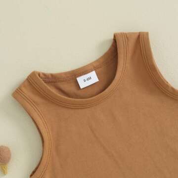 Amiblvowa Toddler Baby Boy Summer Clothes Tank Cami Sleeveless Top Checkerboard Shorts Set Infant Newborn 2 Piece Casual Outfit (Plaid Auburn, 0-6 Months)