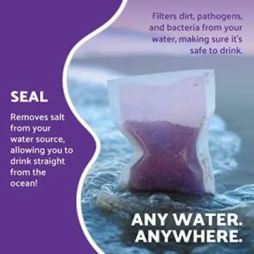 OTS Osmo Seal - 8 Pack. Fresh & Salt Water Filter - Portable Emergency desalination/Water Purifier S...