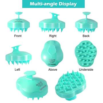 URTHEONE Hair Scalp Massager Shampoo Brush,Soft Silicone Hair Brush for Wet Dry Oily Curly Straight Thick Thin Rough Long Short Natural Men Women Kids Pets Hair Care Tools(Light Green)