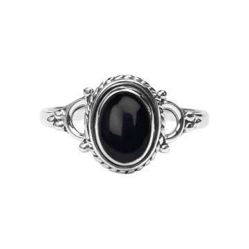 Stunning Black Onyx Stone Ring - Handmade 925 Sterling Silver Jewelry for Women