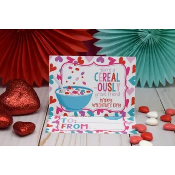 Creative Breakfast Cereal Valentine's Day Cards for Kids