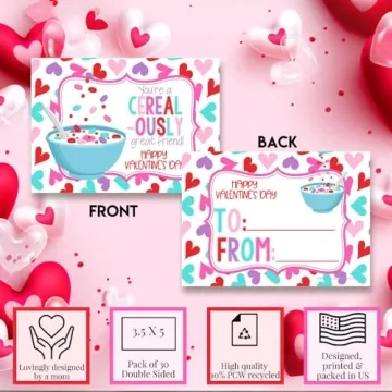 Creative Breakfast Cereal Valentine's Day Cards for Kids