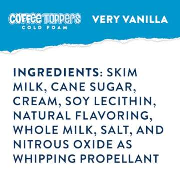 Coffee Toppers Cold Foam Vanilla 15 Ounce (Pack of 3), Be Your Own Barista, Kosher