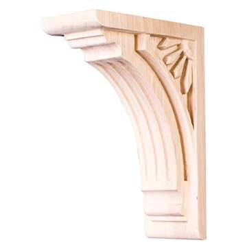 Home Decor COR5-1RW Art Deco Corbel - Rubberwood