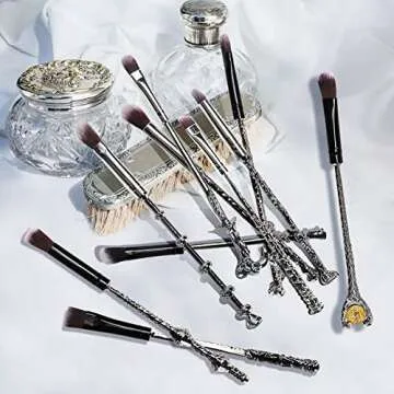 AprFairy Wizard Wand Potter Makeup Brushes set with Gift Bag 10pcs Metal Magic Eye Shadow Eyeliner Blending Pencil Lip Brush Beauty Tools
