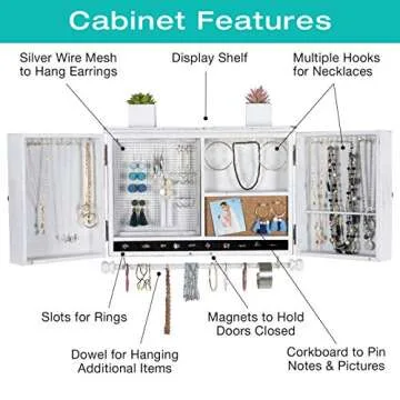 Rustic Wall Mounted Jewelry Organizer for Stylish Storage