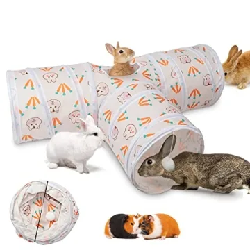 BWOGUE Bunny Tunnels & Tubes Collapsible Carrot Bunny Hideout Extra Large Small Animal Tunnel Toys