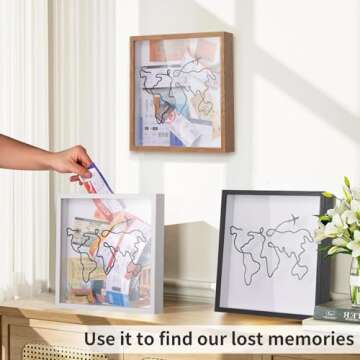 MUXIUNT Travel Adventure Archive Shadow Box for Memories 8&12 Inch