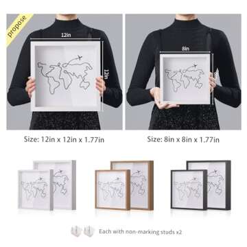 MUXIUNT Travel Adventure Archive Box - 8&12 Inch Shadow Keepsake Box