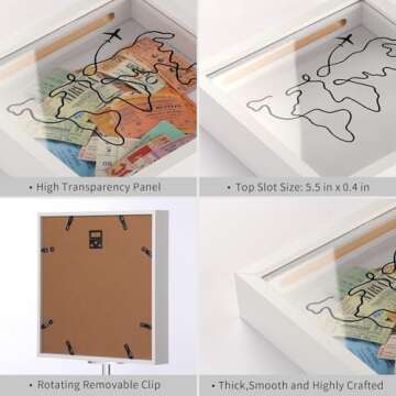 MUXIUNT Travel Adventure Archive Box - 8&12 Inch Shadow Keepsake Box