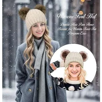 Arctic Paw Beanie - Chic Warm Winter Hat for Women