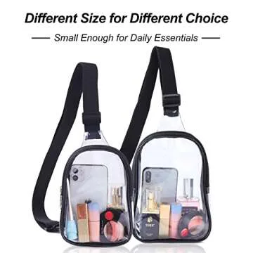 Small Clear Sling Bag, Clear Bag Stadium Approved, Transparent Crossbody Fanny Pack for Women Men