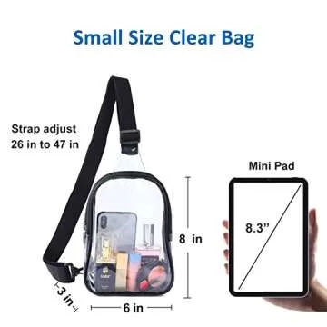 Edraco Small Clear Sling Bag for Stadium Events