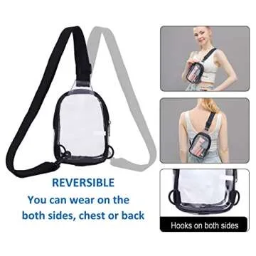 Edraco Small Clear Sling Bag for Stadium Events