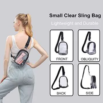 Edraco Small Clear Sling Bag for Stadium Events