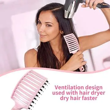 EKONAER Vented Detangler Brush Set for All Hair Types