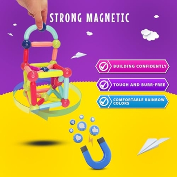 GemPrime Goods 64 Pcs Magnetic Building Set for Kids