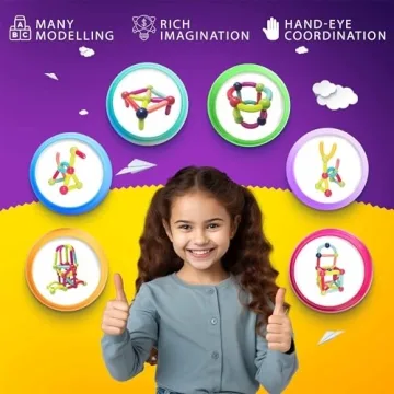 GemPrime Goods 64 Pcs Magnetic Building Set for Kids