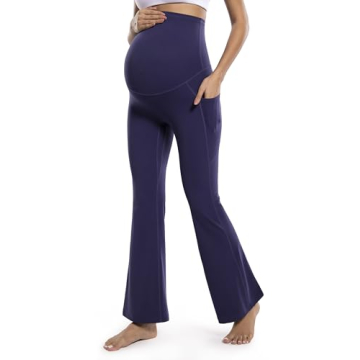 POSHDIVAH Women's Maternity Flare Leggings - Ultra Soft, Stretchy & Stylish