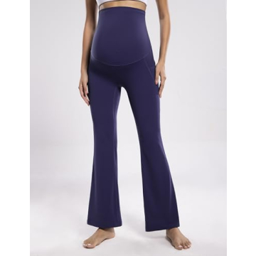 Ultra Soft Maternity Flare Leggings with Pockets by POSHDIVAH