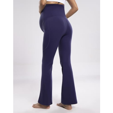 Ultra Soft Maternity Flare Leggings with Pockets by POSHDIVAH