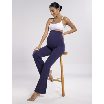 Ultra Soft Maternity Flare Leggings with Pockets by POSHDIVAH