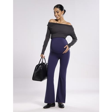 Ultra Soft Maternity Flare Leggings with Pockets by POSHDIVAH