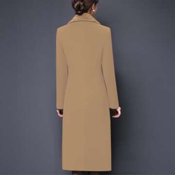 Aprsfn Women's Winter Wool Coats Double-breasted Notched Lapel Warm Jackets Midi Long Peacoat Long Sleeve Pea Coats (Camel, Small)