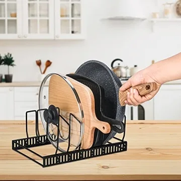 Toplife Pot Lids Organizer Rack for Kitchen Storage Solutions