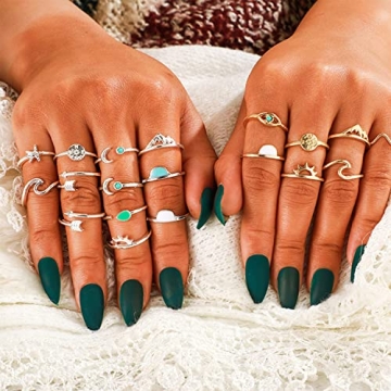 Trendy Gold Knuckle Rings Set for Women - Unique Gift